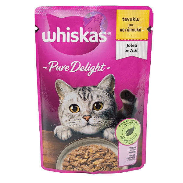 پوچ گربه بالغ طعم مرغ ویسکاس Whiskas